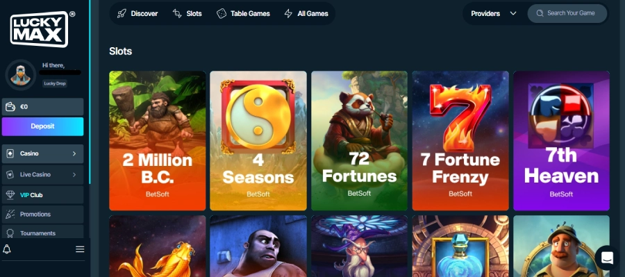 Machines à sous sur LuckyMax