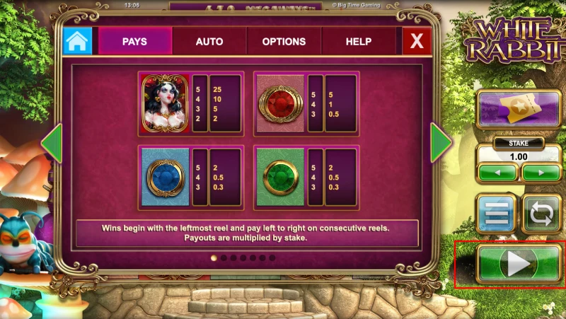 Partie sur la machine à sous White Rabbit