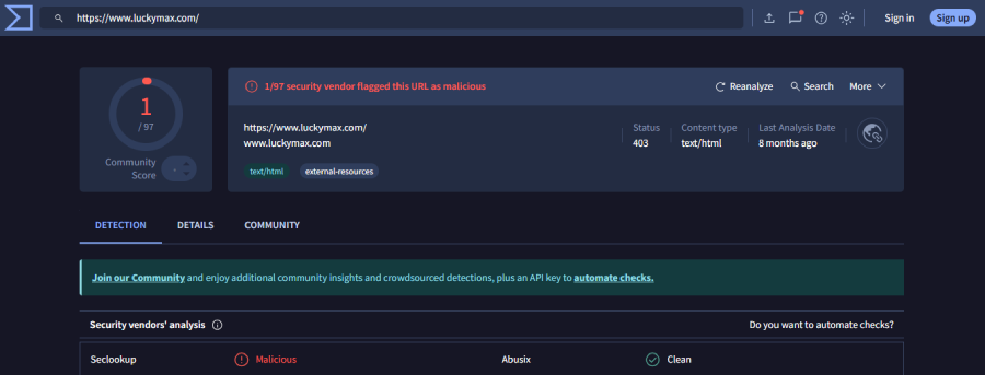 Sécurité et fiabilité de LuckyMax