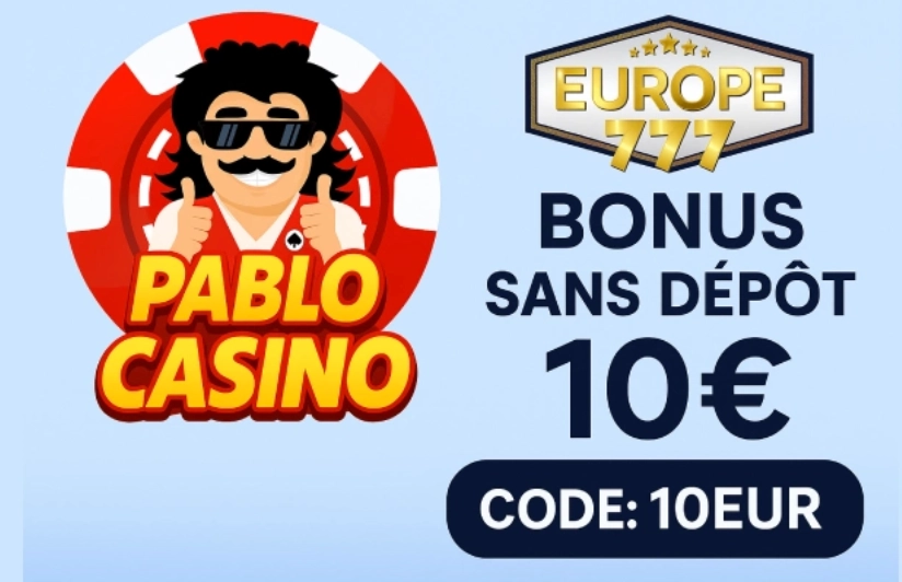 Bonus sans dépôt 10 euros Europe777 Casino