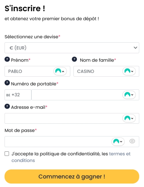 Inscription étape 3 Europe777