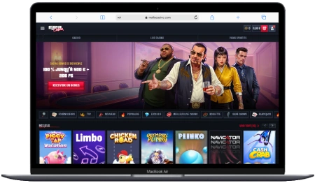 Interface de Mafia Casino sur ordinateur