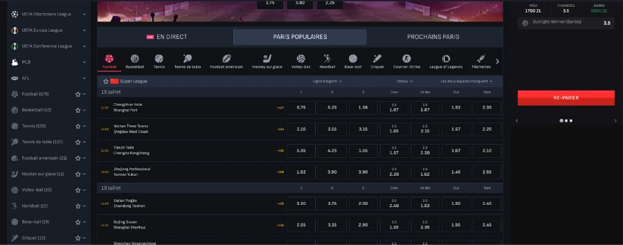 Paris sportifs Mafia Casino