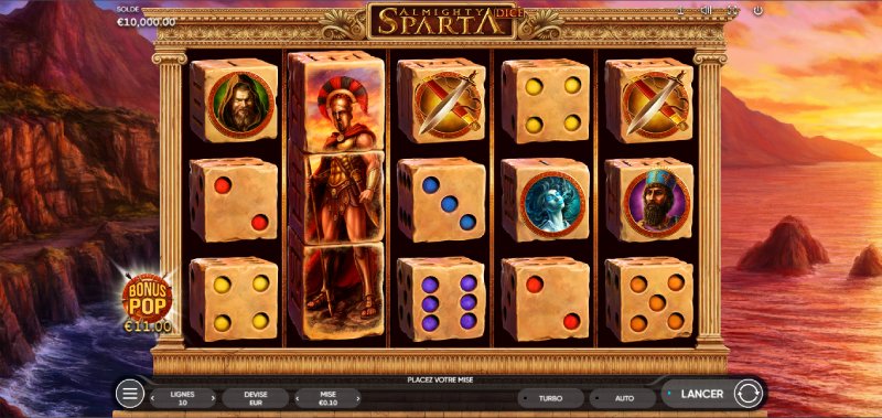 Capture d'écran slot Almighty Sparta