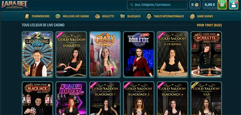 casino en direct larabet