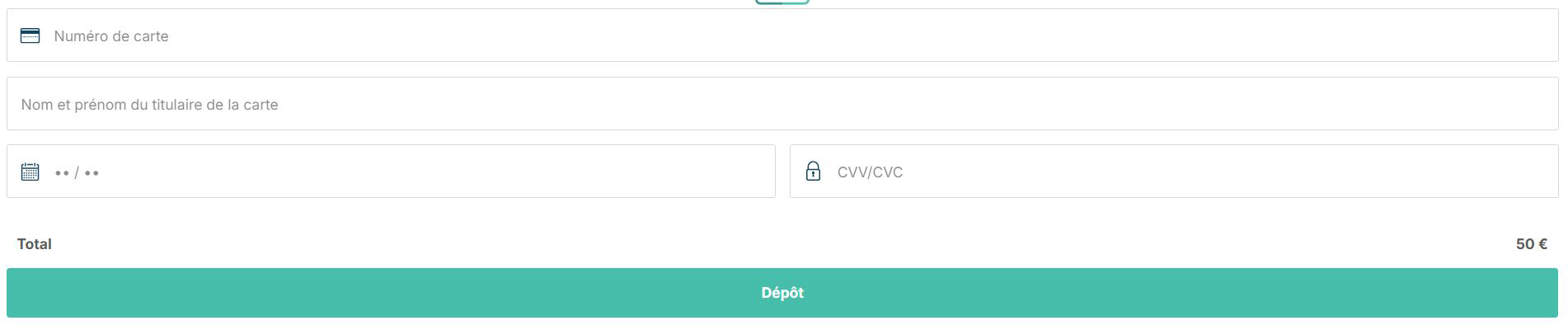 dépôt 4 confirmer le dépôt talismania casino