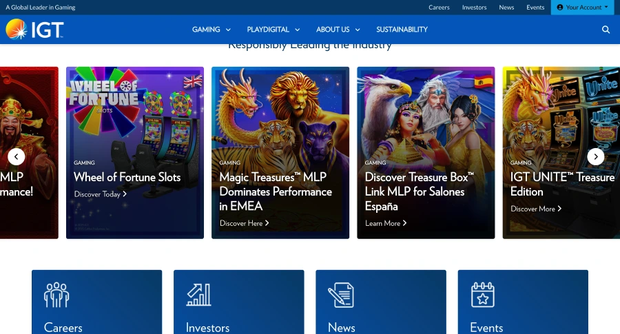 ecran d'accueil de IGT