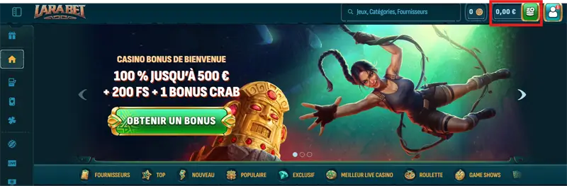 étape 1 dépôt larabet