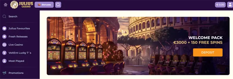 étape 1 retrait julius casino