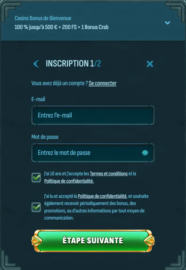 étape 3 inscription larabet