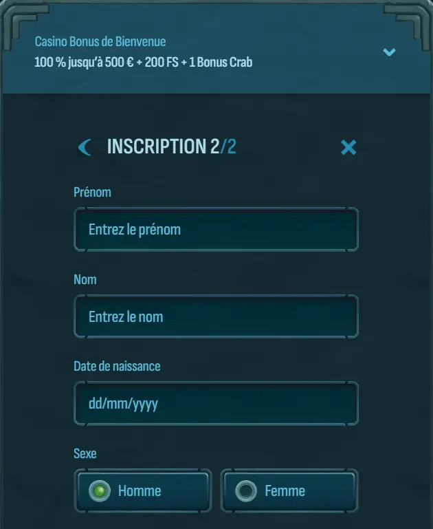 étape 4 inscription larabet