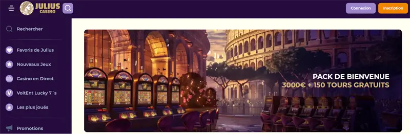 pack de bienvenue julius casino