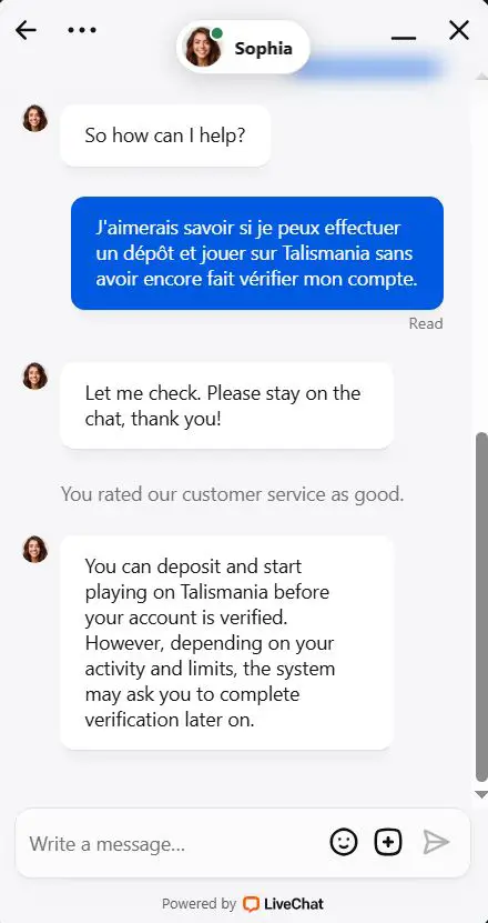 service client talismania