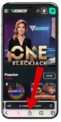 télécharger apk casinozer android étape 3