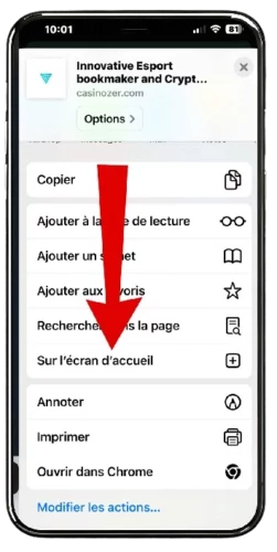 télécharger apk casinozer android étape 4