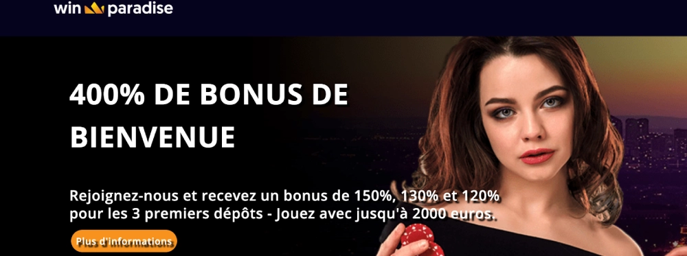 Page d'accueil de Win Paradise