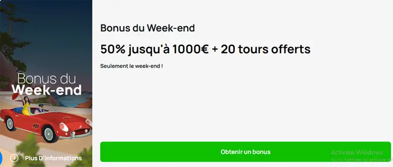 bonus du weekend millionz casino