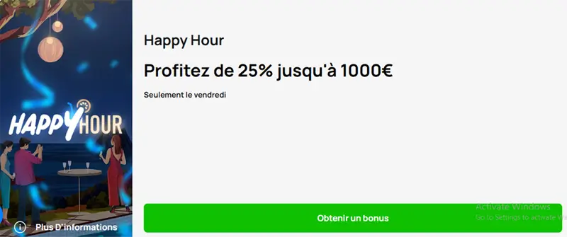 bonus happy hour millionz casino