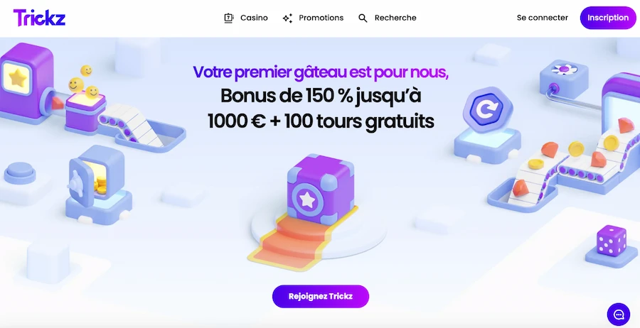 bonus de bienvenue sur Trickz Casino