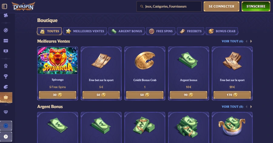Boutique en ligne DivaSpin