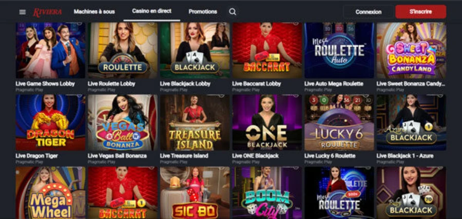 capture d'écran casino live riviera casino