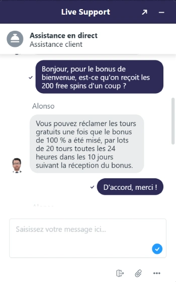 Echange avec le service client DivaSpin