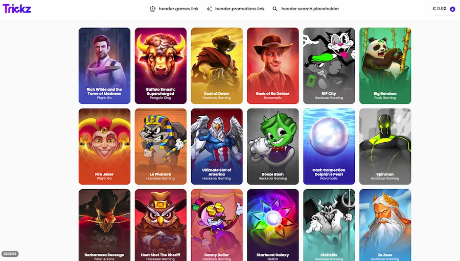 machines à sous sur Trickz Casino