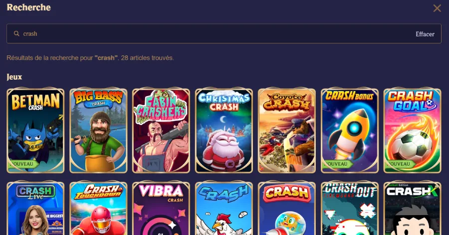 Capture d'écran des mini jeux sur DivaSpin