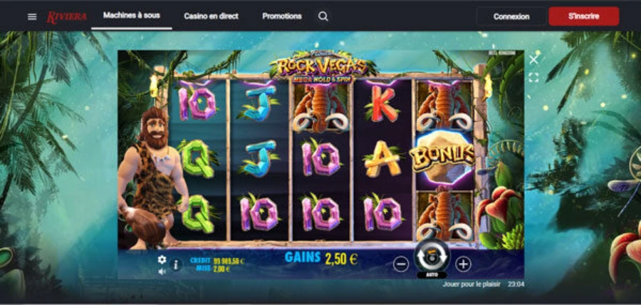 capture d'écran rock vegas riviera casino