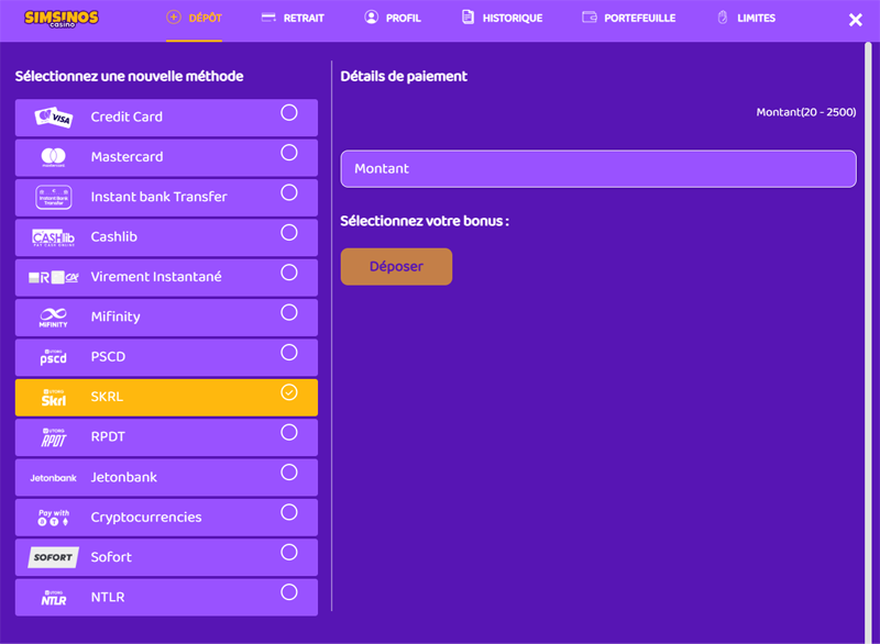 déposer étape 2 simsinos
