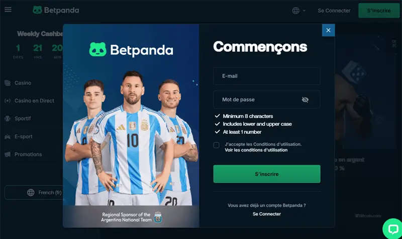 étape 1 déposer dépôt minimum de 1 €