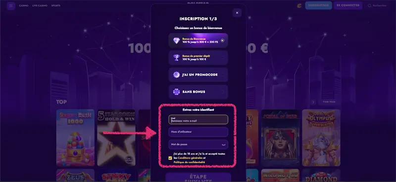 étape 3 inscription polestar