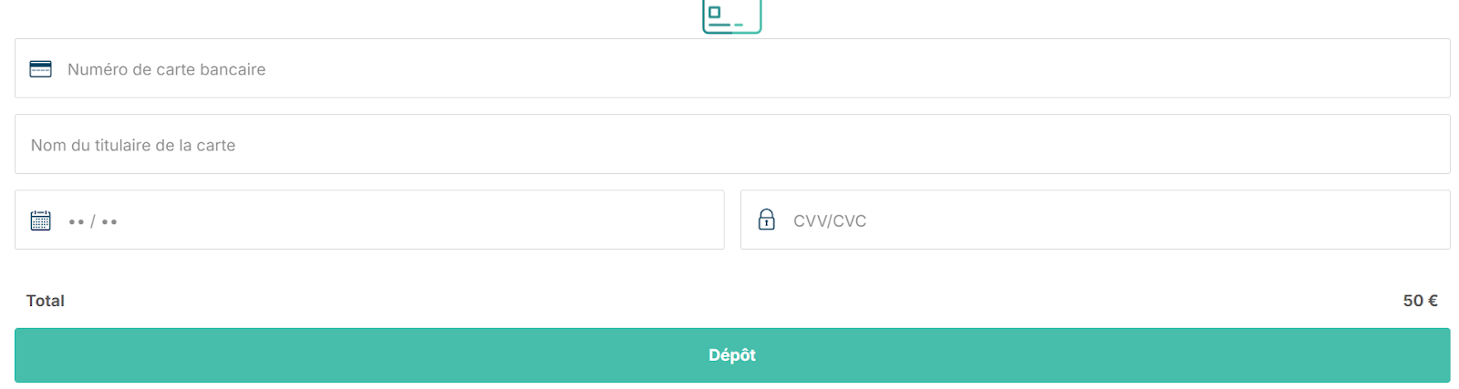 étape 4 dépôt de 10 euros