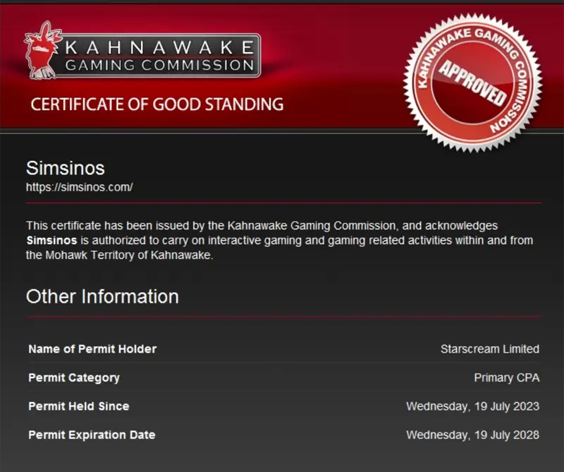 licence valide simsinos