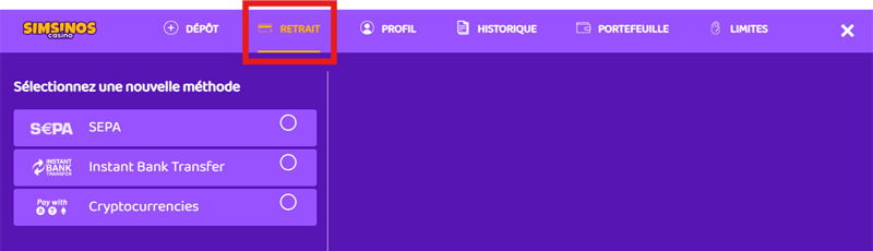 retrait étape 1 simsinos