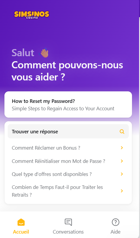 service client simsinos