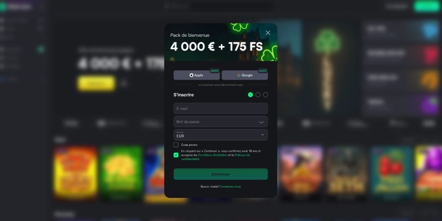 Inscription sur TrueLuck étape2