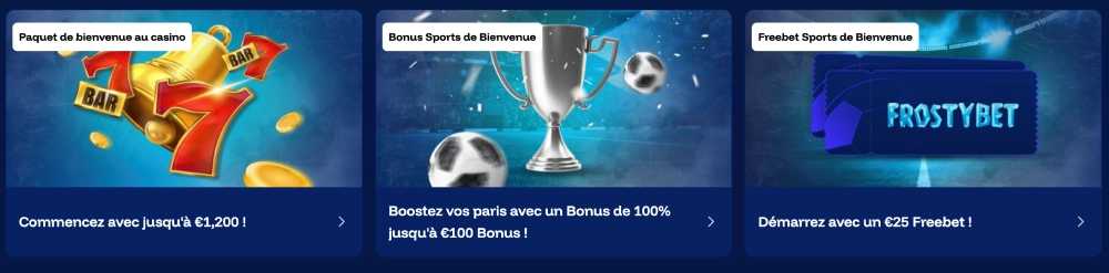 Le bonus de bienvenue sur Frostybet
