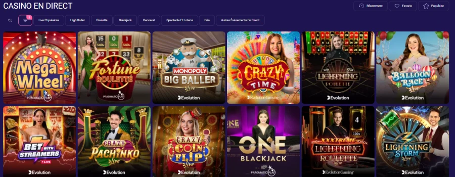 Les jeux en direct sur IgoBet Casino