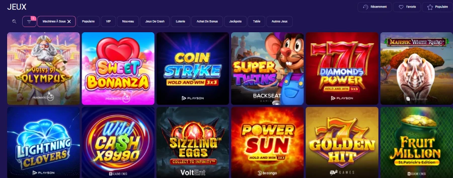 Les machines à sous sur IgoBet Casino