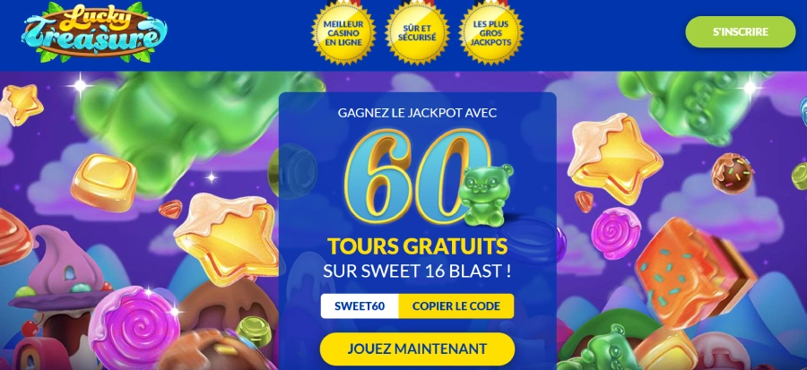 Lucky Treasure bonus free spins sans dépôt