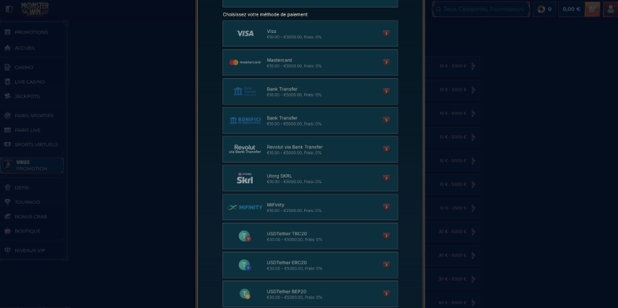 Retrait sur Monsterwin étape2
