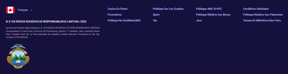 Sécurité et fiabilité de IgoBet Casino