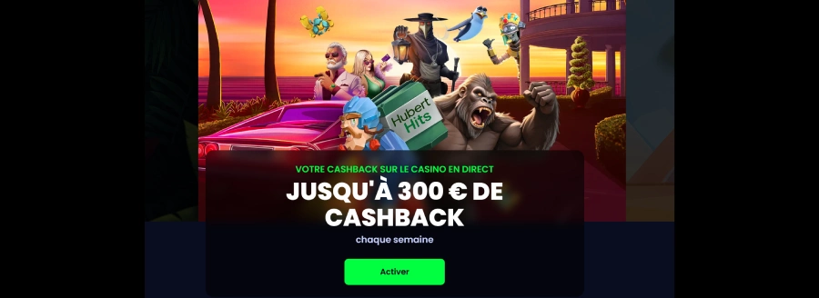 Capture d'écran du bonus cashback sur Pampago