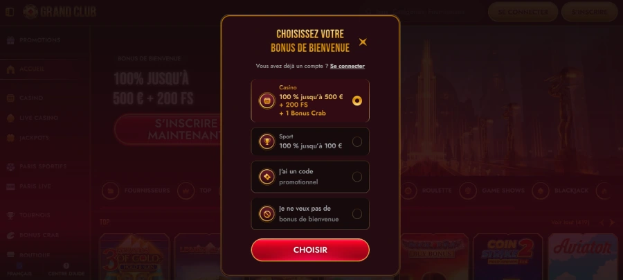 Inscription étape 2 Grandclub