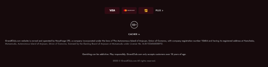 Licence du casino Grandclub