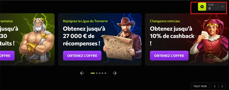 déposer ètape 1 instasino