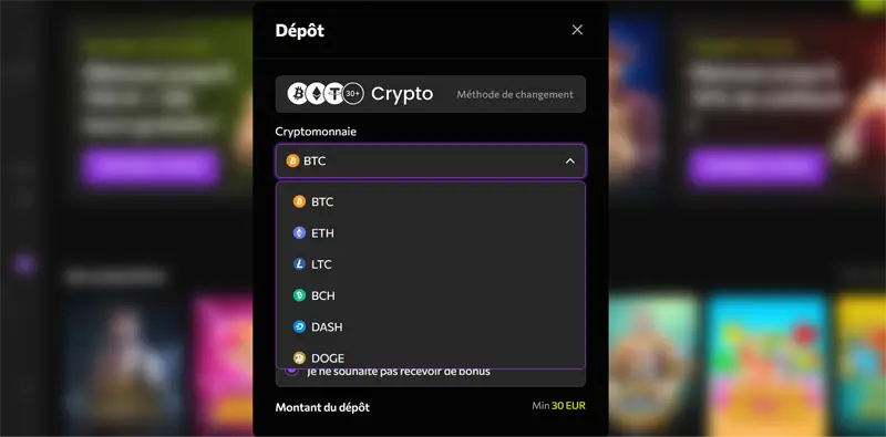 déposer ètape 2 instasino