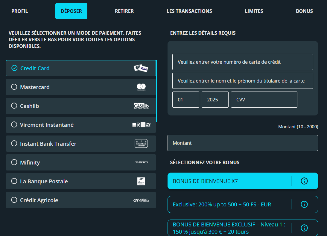 étape 3 récupérer son bonus de 400%