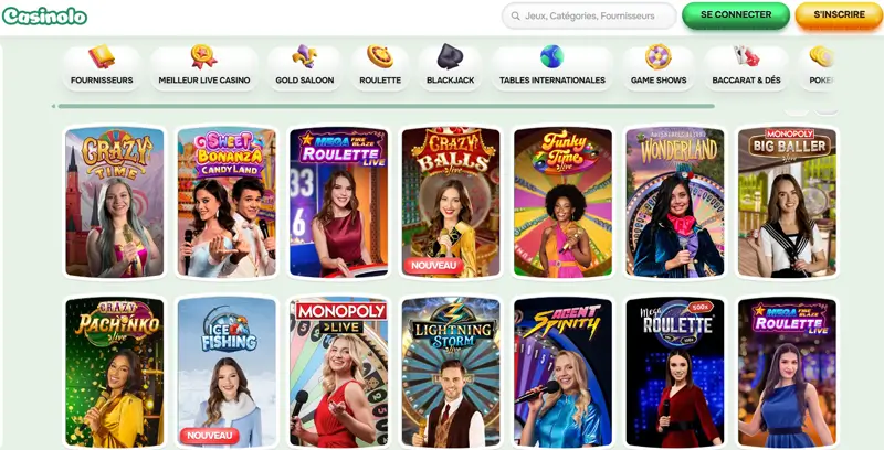 jeux en direct casinolo